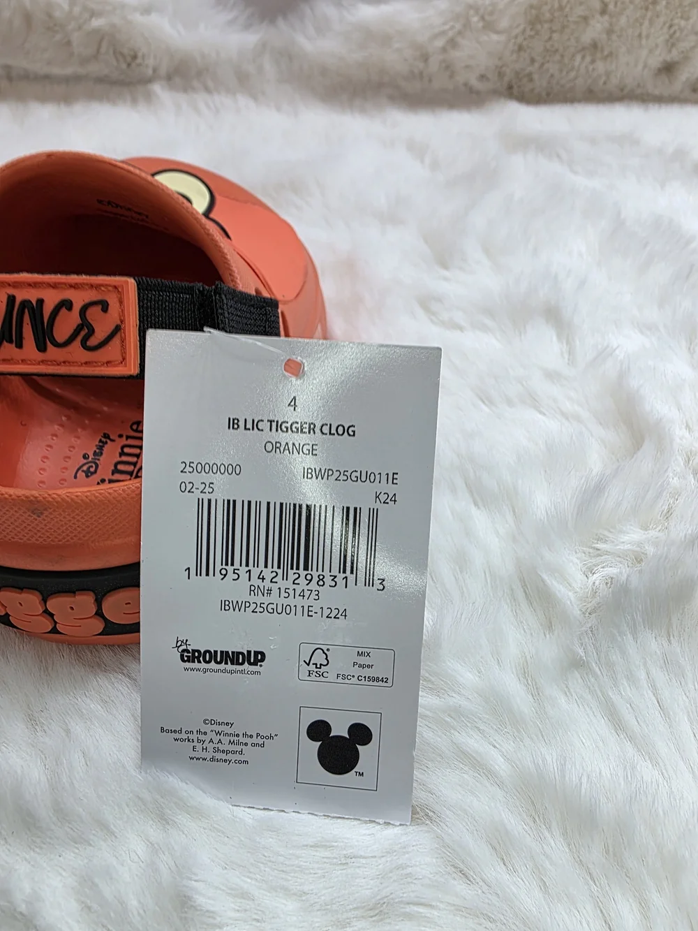 Disney Orange Tigger Kids Sandals with Black Strap